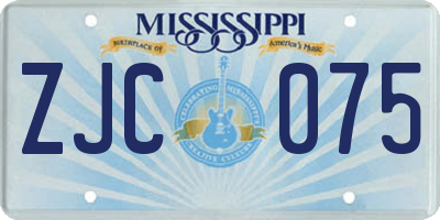 MS license plate ZJC075