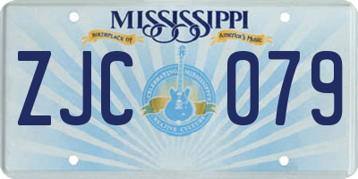 MS license plate ZJC079