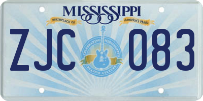 MS license plate ZJC083