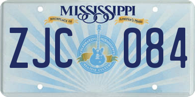 MS license plate ZJC084