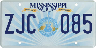 MS license plate ZJC085