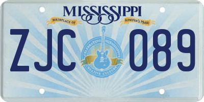 MS license plate ZJC089