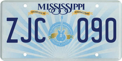 MS license plate ZJC090