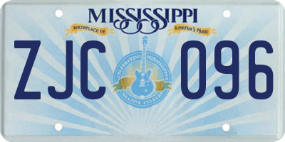 MS license plate ZJC096