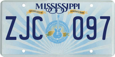 MS license plate ZJC097