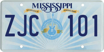 MS license plate ZJC101