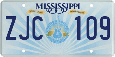 MS license plate ZJC109