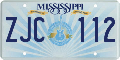 MS license plate ZJC112