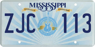 MS license plate ZJC113