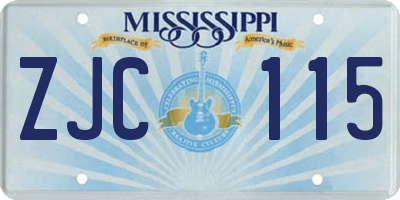MS license plate ZJC115