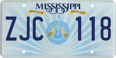 MS license plate ZJC118
