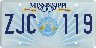 MS license plate ZJC119