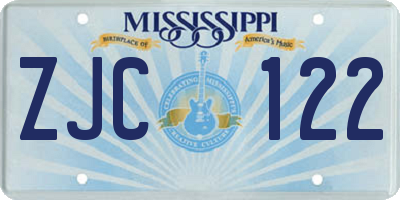 MS license plate ZJC122