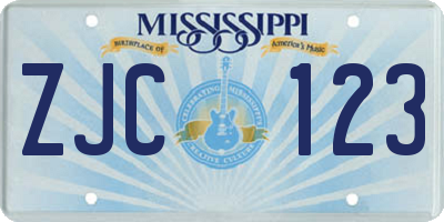 MS license plate ZJC123
