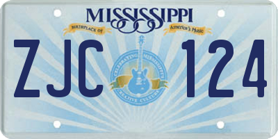 MS license plate ZJC124
