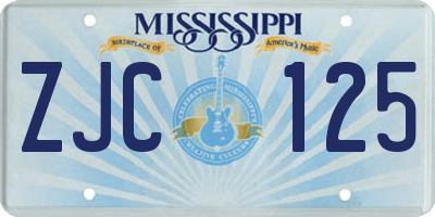 MS license plate ZJC125