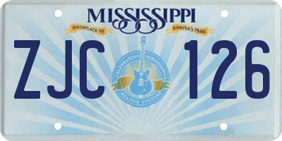 MS license plate ZJC126