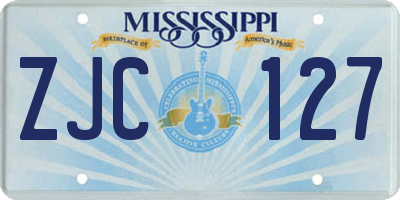 MS license plate ZJC127
