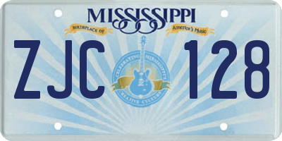 MS license plate ZJC128