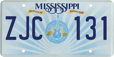 MS license plate ZJC131