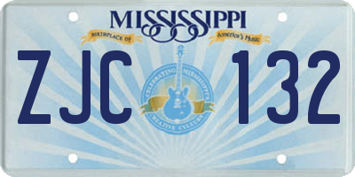 MS license plate ZJC132