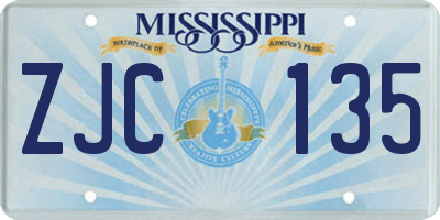 MS license plate ZJC135