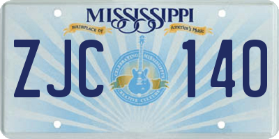 MS license plate ZJC140
