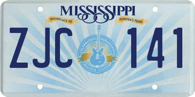 MS license plate ZJC141