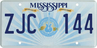 MS license plate ZJC144