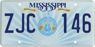 MS license plate ZJC146