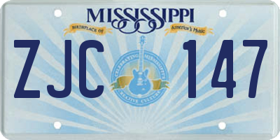 MS license plate ZJC147
