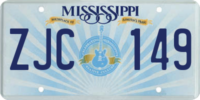 MS license plate ZJC149