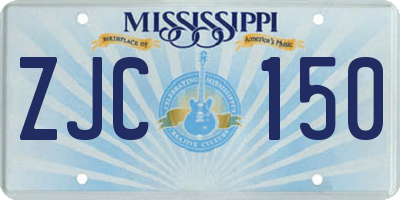 MS license plate ZJC150