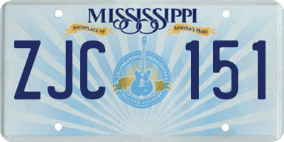 MS license plate ZJC151