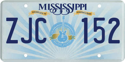MS license plate ZJC152