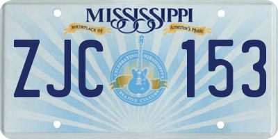 MS license plate ZJC153