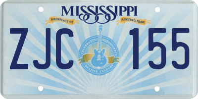 MS license plate ZJC155