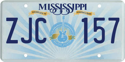 MS license plate ZJC157