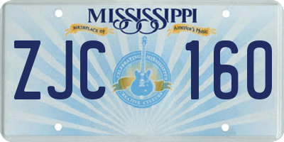 MS license plate ZJC160
