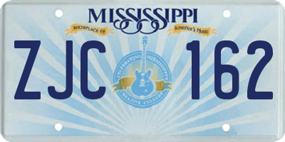 MS license plate ZJC162