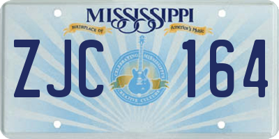 MS license plate ZJC164