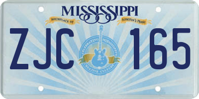 MS license plate ZJC165