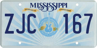 MS license plate ZJC167