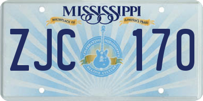 MS license plate ZJC170