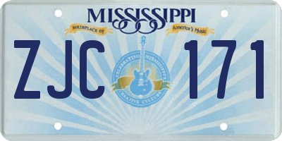 MS license plate ZJC171