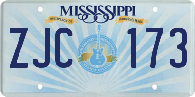 MS license plate ZJC173