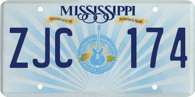 MS license plate ZJC174