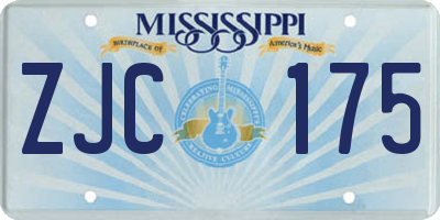 MS license plate ZJC175