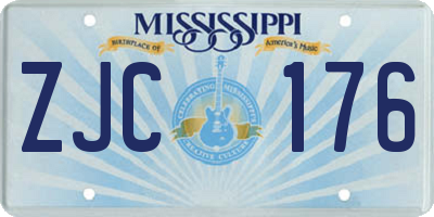 MS license plate ZJC176