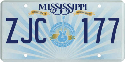 MS license plate ZJC177